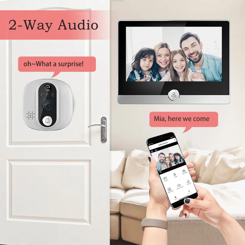 1080P Wifi Smart Doorbell With Motion Detection - 4.3 Inch Visual Display