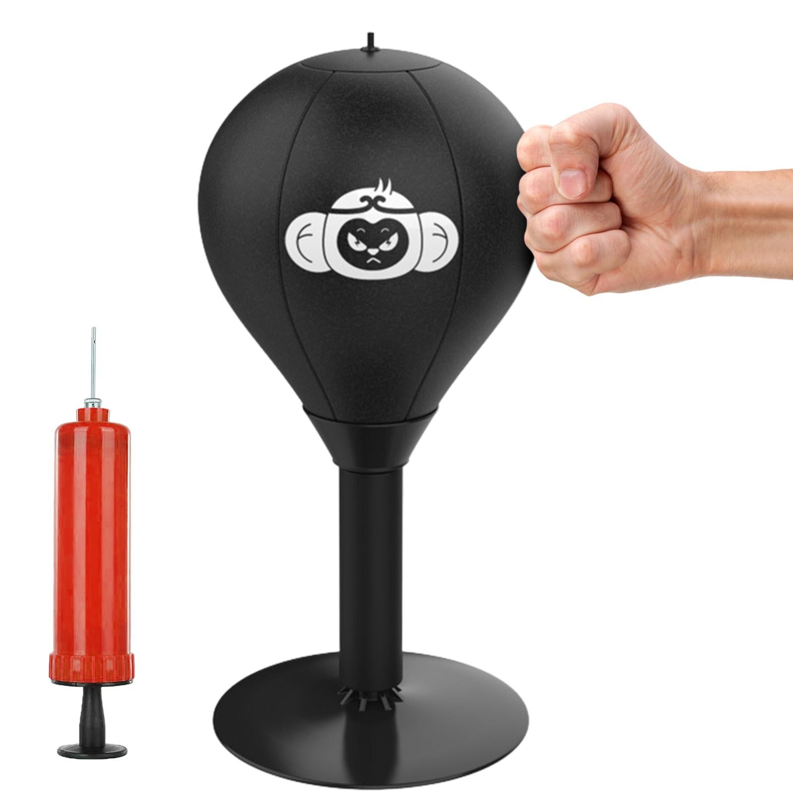 Desktop Speed Ball For Boxing Training - Bear Design With Gloves & Pump - Monkey+Children Gloves+Pump