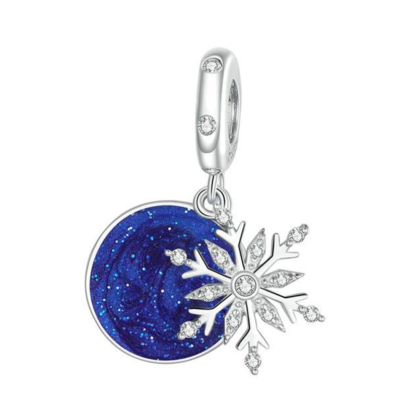 925 Sterling Silver Winter Snowflake Diy Bracelet Bead