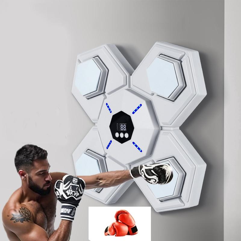 Rechargeable Bluetooth Boxing Machine With Adult & Child Gloves - Blue - With Child Gloves Blue