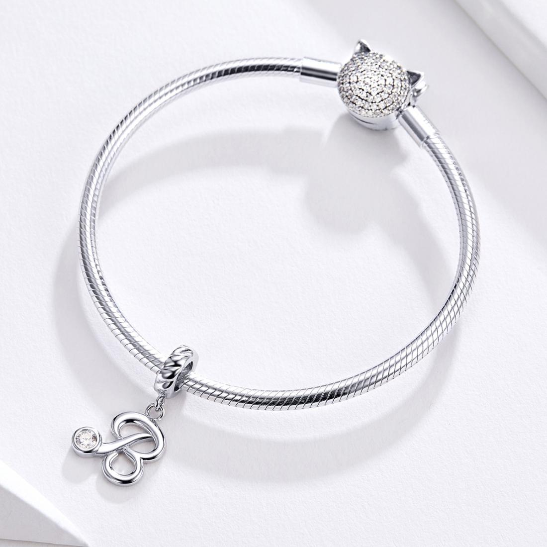 925 Sterling Silver Personalized Letter Pendant For Diy Bracelets & Necklaces Style - Q