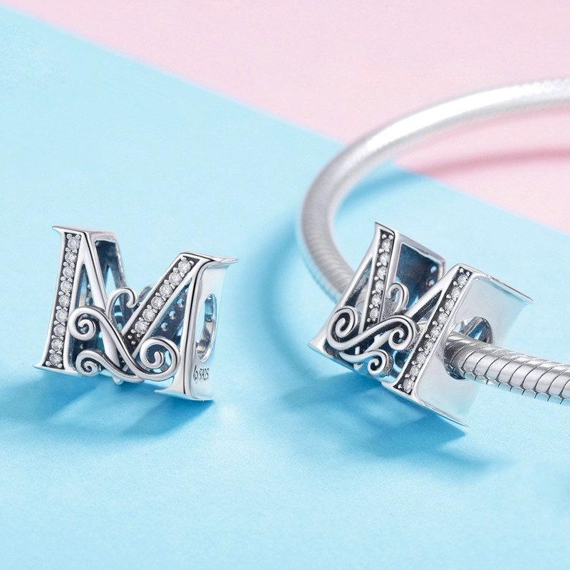 Diy Beaded Bracelet With Zircon Beads 26 Letters Style - Q