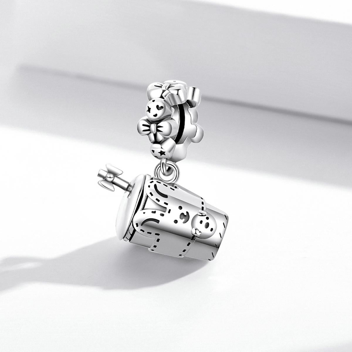 925 Sterling Silver Glass Pendant For Diy Bracelets & Necklaces