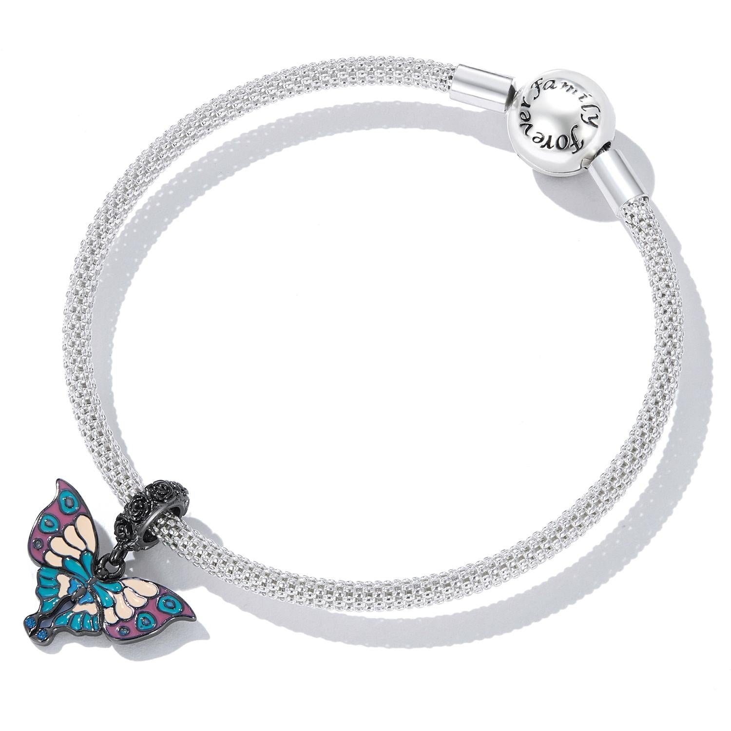 925 Sterling Silver Artistic Butterfly Pendant For Diy Bracelets & Necklaces