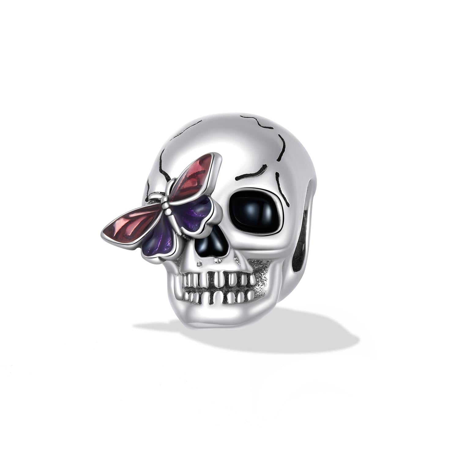 925 Sterling Silver Retro Skull Beads For Diy Bracelets & Necklaces