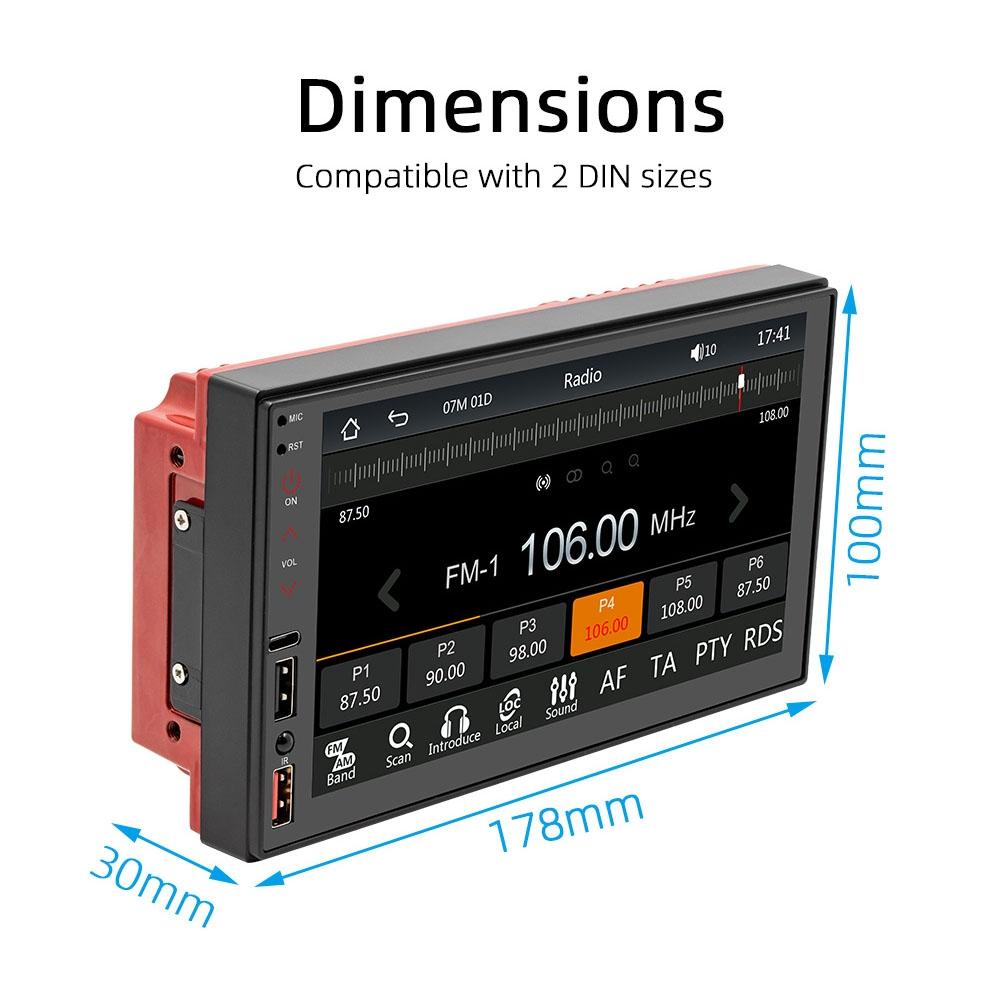 7 Inch Wireless Carplay Mp5 Player - Bluetooth / Reverse / Mobile Internet