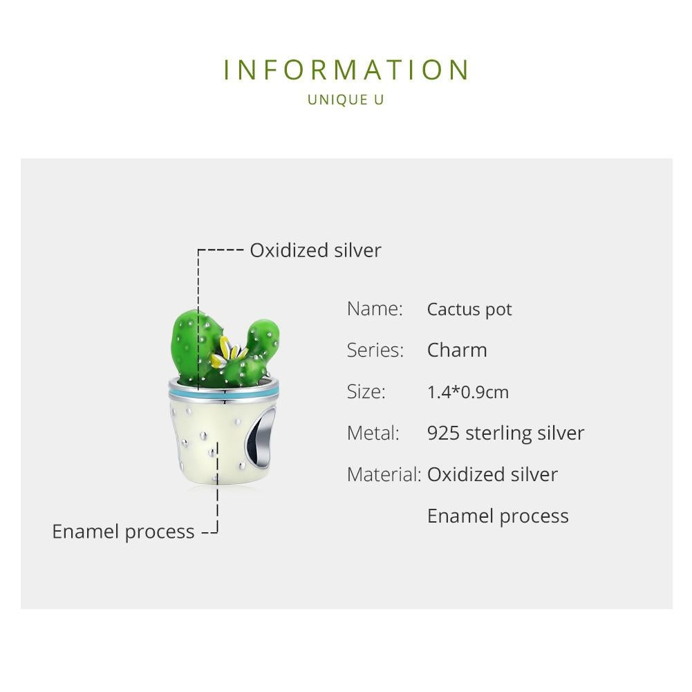 925 Sterling Silver Cactus Flower Beads For Diy Bracelets & Necklaces