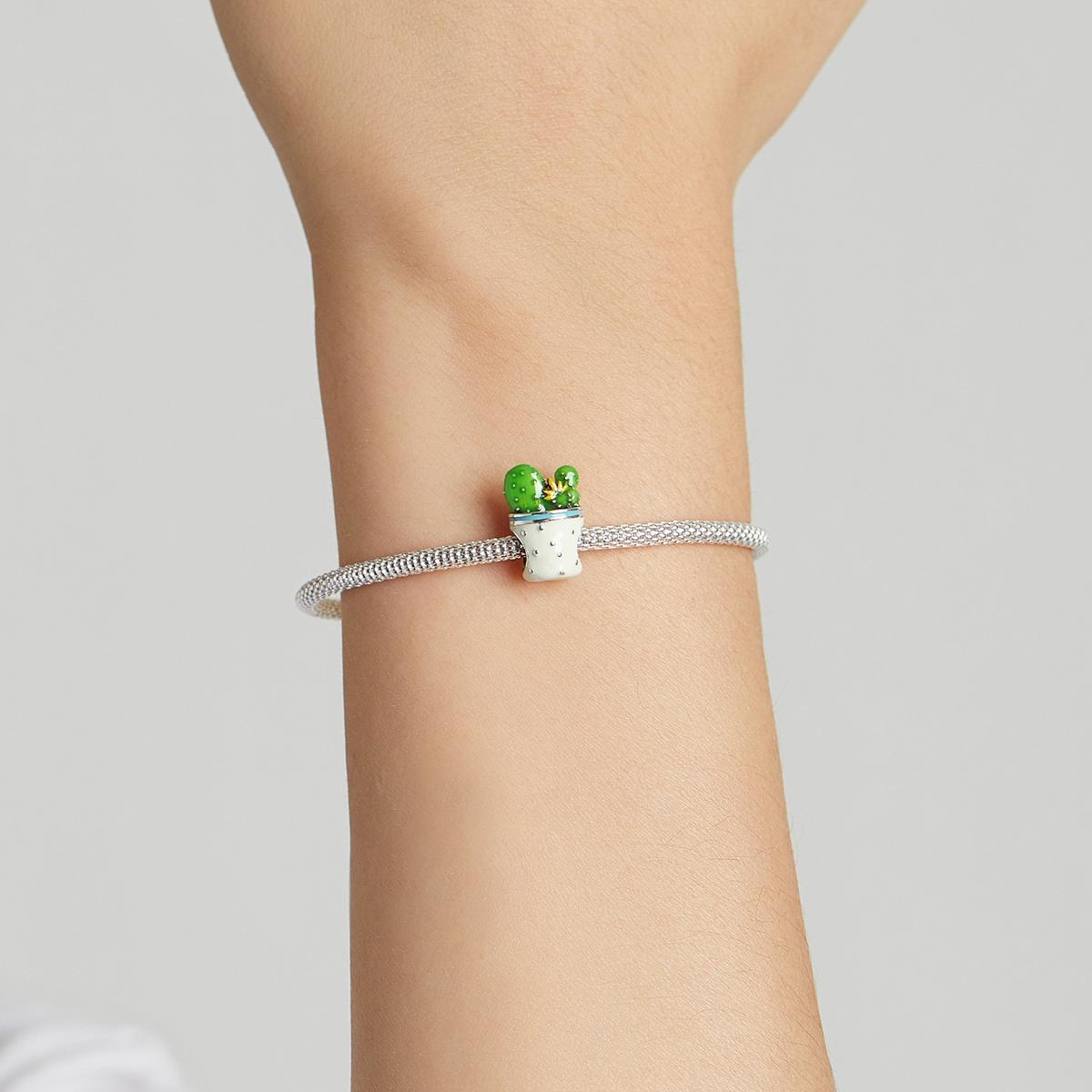 925 Sterling Silver Cactus Flower Beads For Diy Bracelets & Necklaces