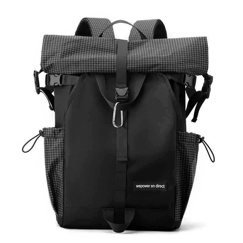 Large Capacity Contrast Backpack For Commuting - Black