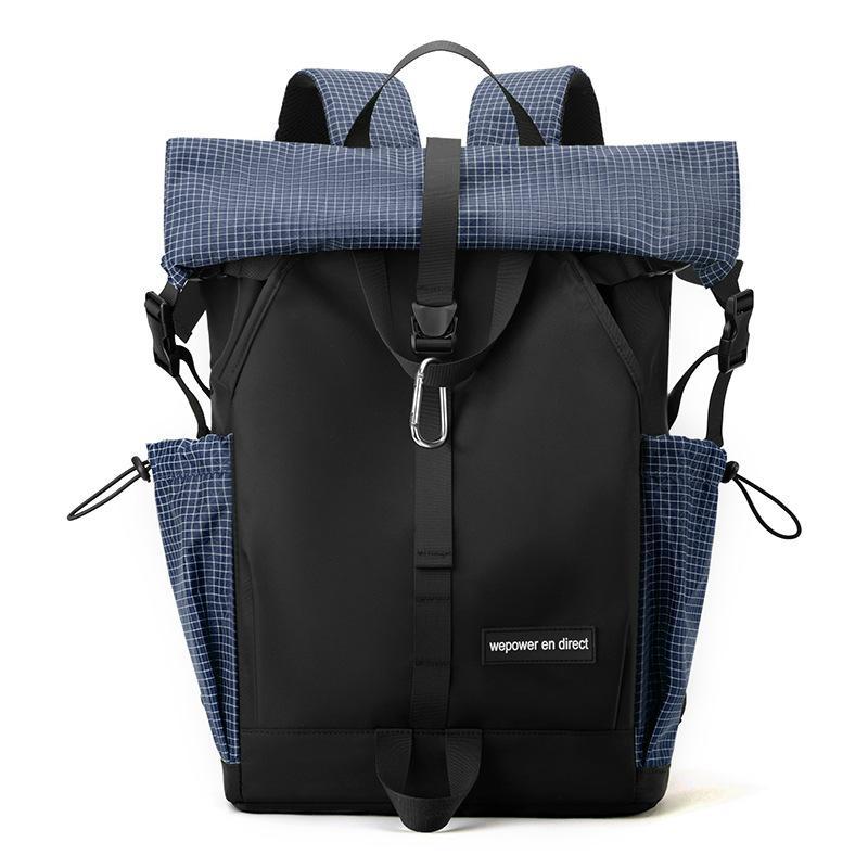 Large Capacity Contrast Backpack For Commuting - Black