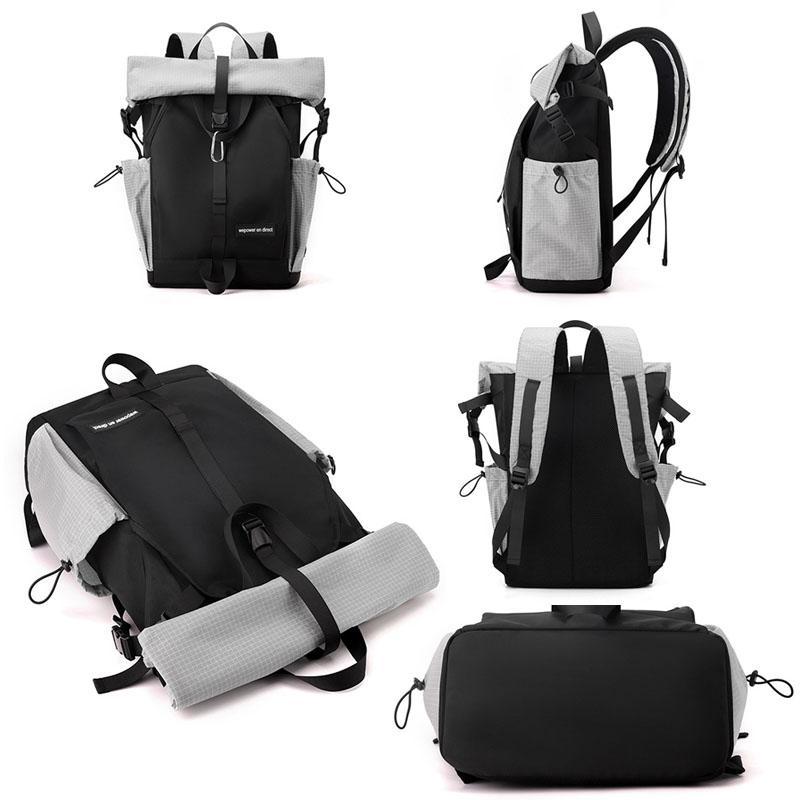 Large Capacity Contrast Backpack For Commuting - Black