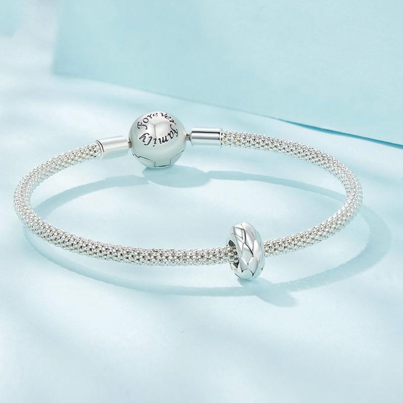 925 Sterling Silver Feather Textured Spacer Bead Bracelet / Necklace Set