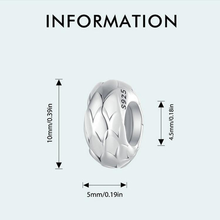 925 Sterling Silver Feather Textured Spacer Bead Bracelet / Necklace Set