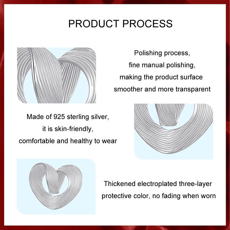 925 Sterling Silver Romantic Heart Diy Beads & Platinum