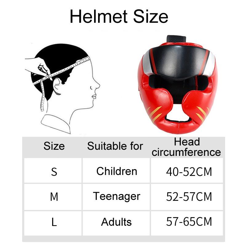 Competition Sparring Boxing Helmet For Head Protection - Red With Mask - S