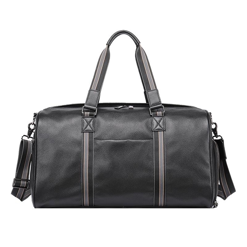 Multifunctional Leather Travel Bag - Large Capacity Single Shoulder - Black