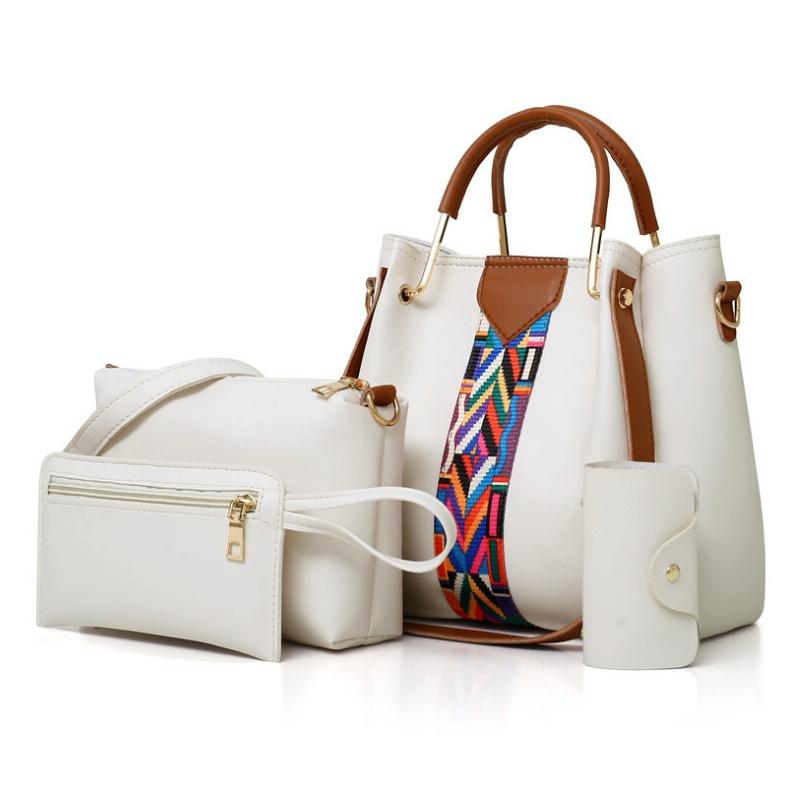 Versatile 4-in-1 Messenger Bag for Women - Fashionable & Spacious - White