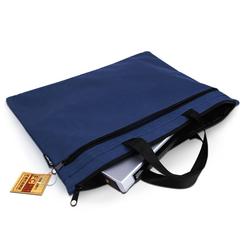 Double Zipper Canvas Storage Bag - Portable and Simple - Dark Blue