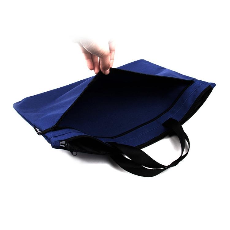 Double Zipper Canvas Storage Bag - Portable and Simple - Dark Blue