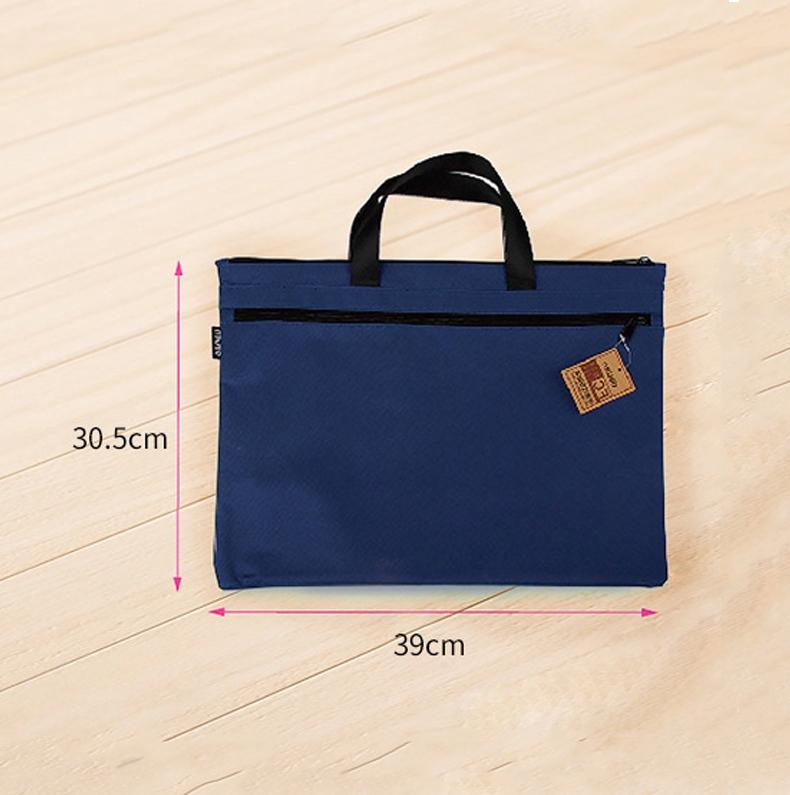 Double Zipper Canvas Storage Bag - Portable and Simple - Dark Blue