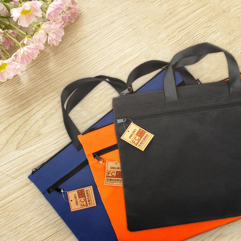 Double Zipper Canvas Storage Bag - Portable and Simple - Dark Blue