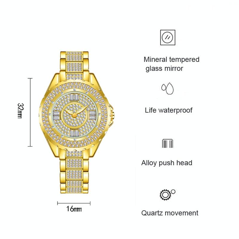 Full Diamond Women Watch - Niche Collection - Gold