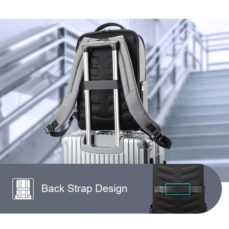 Silver Gray Multifunctional Anti-theft Laptop Backpack with Usb Charging Hole