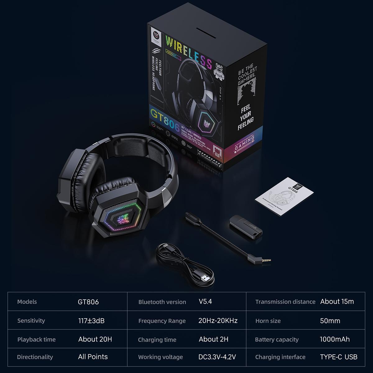 Tri-Mode Bluetooth E-Sports Headset - Black