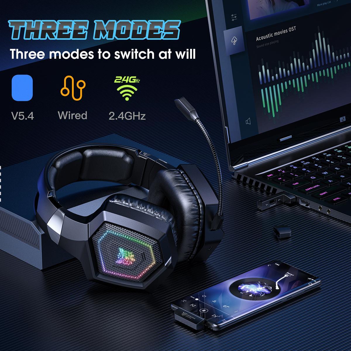 Tri-Mode Bluetooth E-Sports Headset - Black