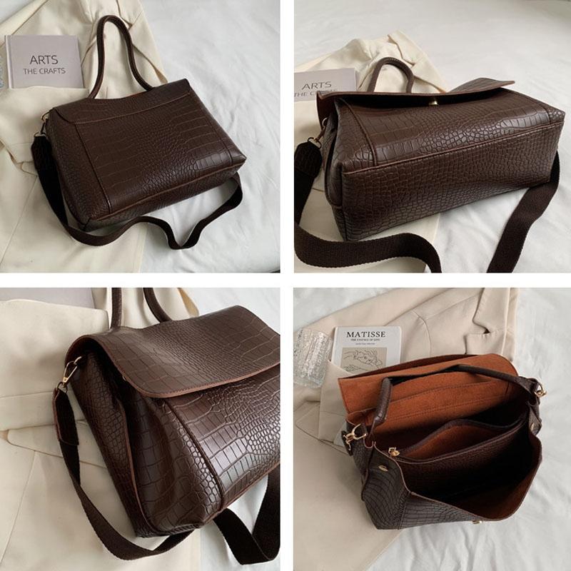 Stylish Winter Crossbody Tote For Women - Black