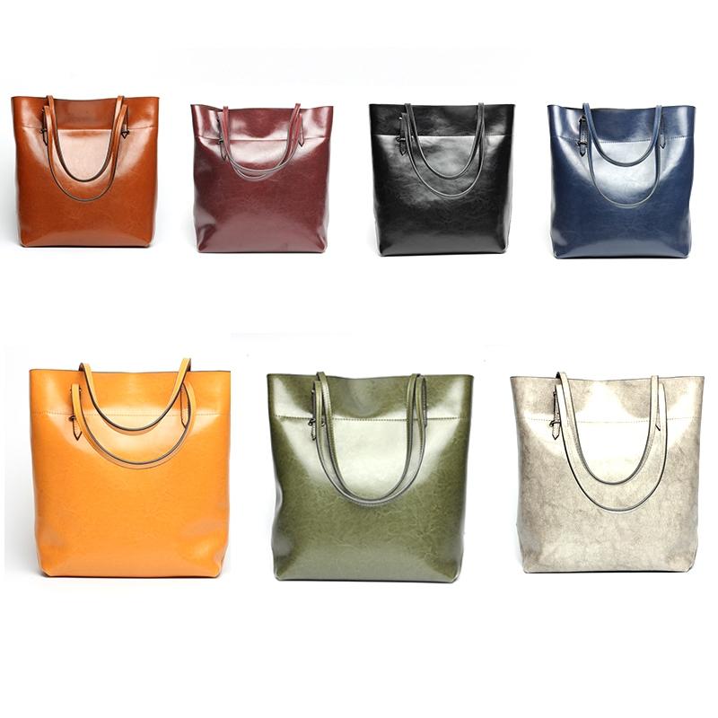 Stylish Shoulder Tote For Women - Retro Brown Horizontal Version