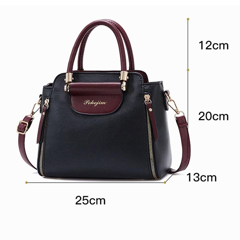 Large Capacity Women Colorblock Crossbody Bag - Black