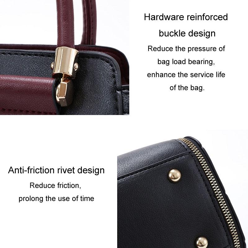 Large Capacity Women Colorblock Crossbody Bag - Black