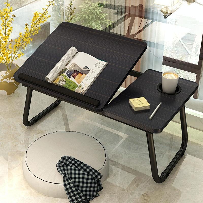 Adjustable Folding Laptop Desk with Cup Holder - Four-speed Lifting Table for Dorms - Pink