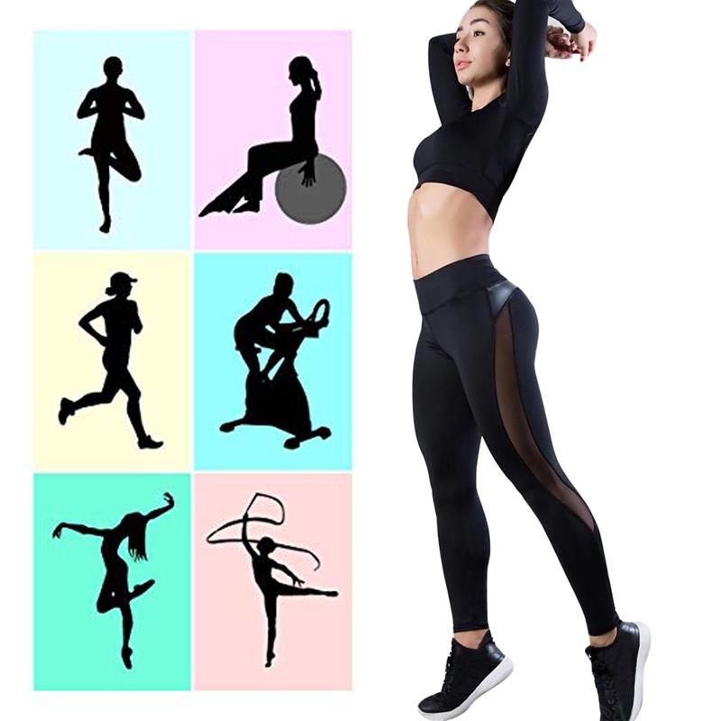 Seamless Mesh Leggings For Women - Push Up Fitness Pants For Gym And Running - Size L - Black