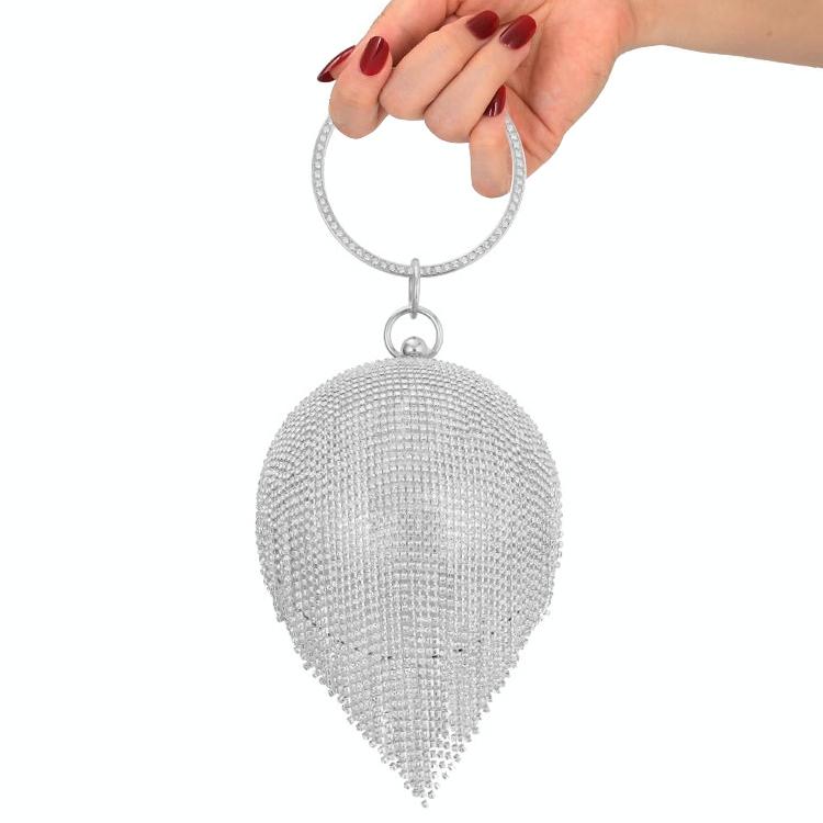 Crystal Tassel Clutch for Weddings and Parties - Black Crystal Bag
