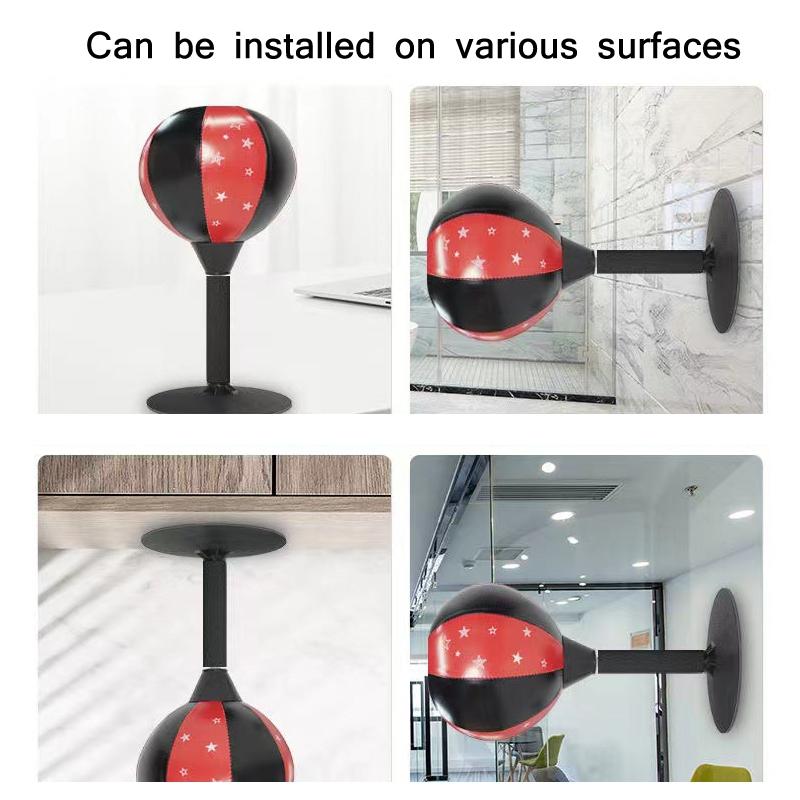 Desktop Boxing Speed Ball With Reaction Target - Red / Black