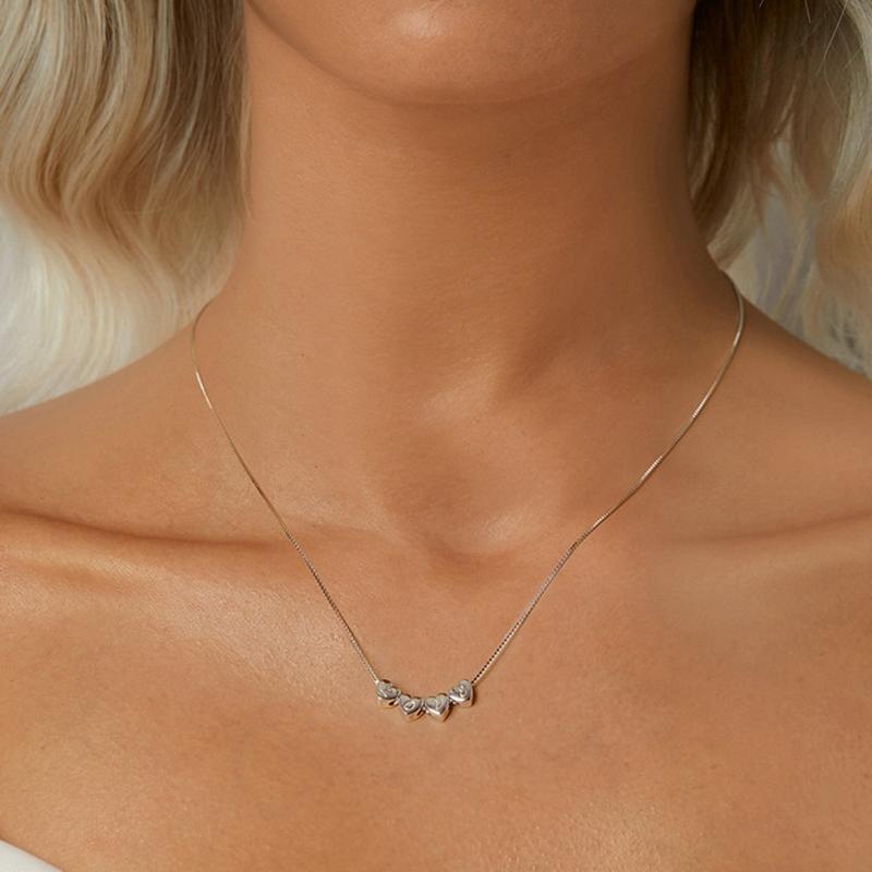 925 Sterling Silver Platinum Plated Love Letters Diy Beads In - L