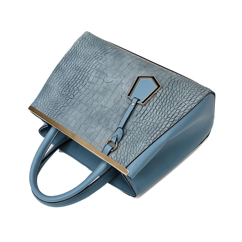 Patchwork Stone Pattern Handbag - Shoulder / Crossbody - Black