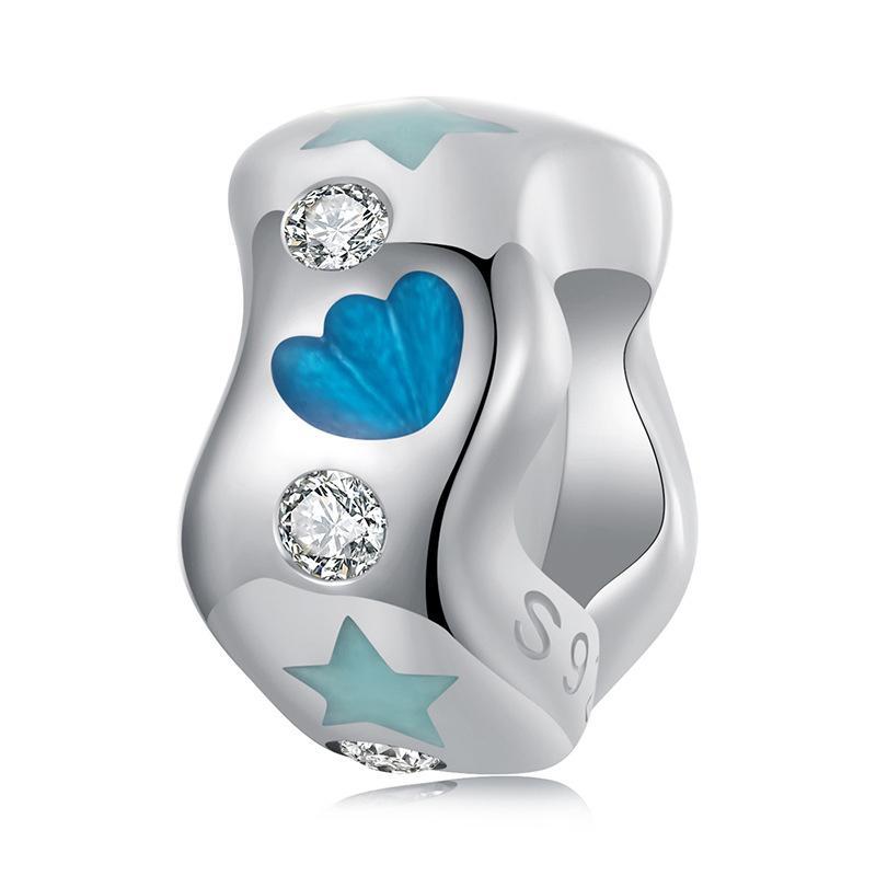 925 Sterling Silver Wave Shell Silicone Bracelet Beads