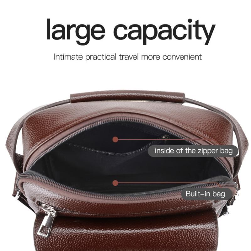 Large Capacity Men Retro Messenger Bag - Black