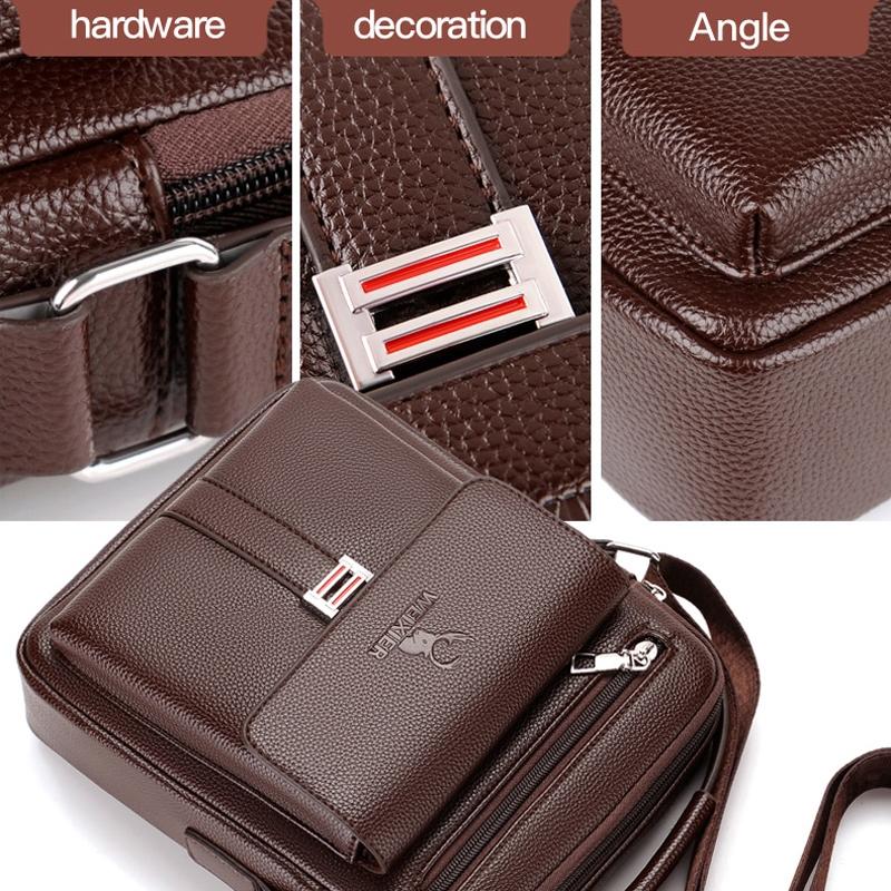 Large Capacity Men Retro Messenger Bag - Black