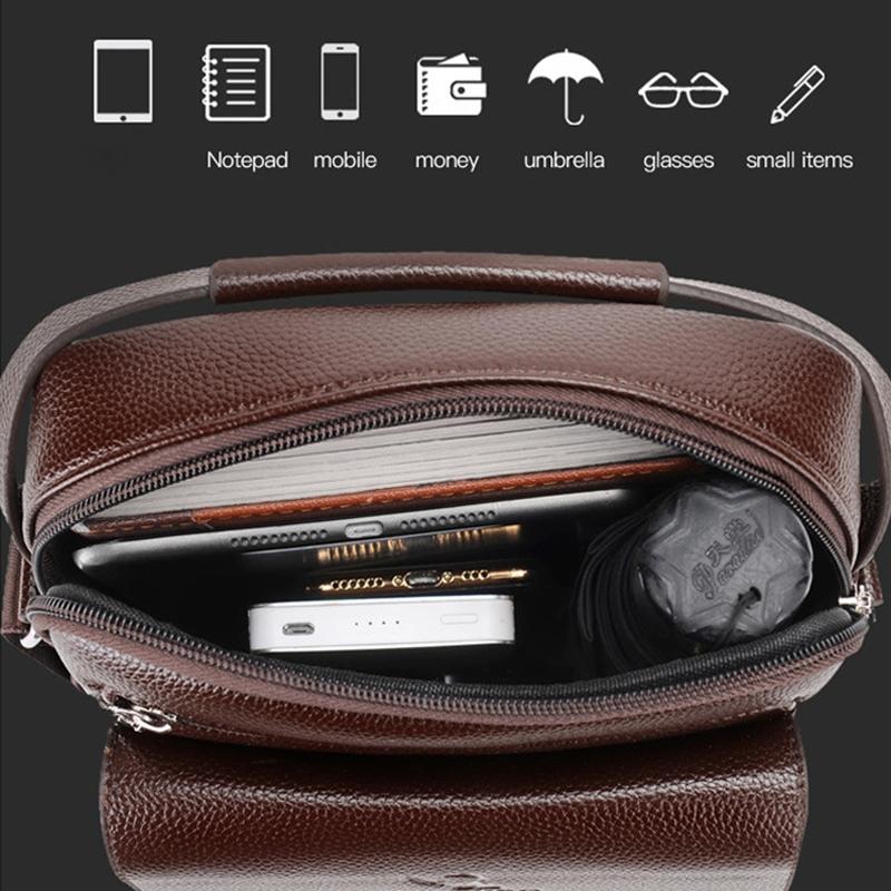 Large Capacity Men Retro Messenger Bag - Black
