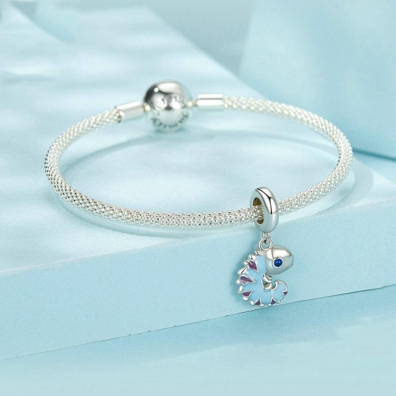 925 Sterling Silver Platinum Plated Chameleon Pendant