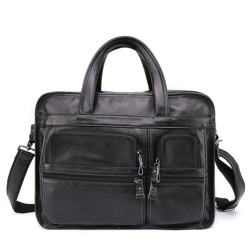 Men 15.6 Inch Business Handbag Casual Singer Shoulder Messenger Bag - Rusty Black