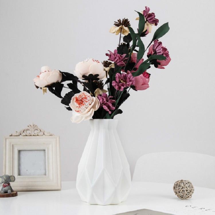 Drop-Resistant Vase For Creative Living Room Flower Arrangements - Milk White