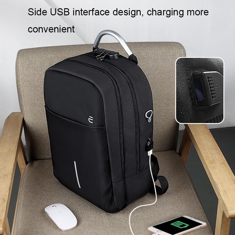 13-15.6 Inch Anti-theft Laptop Backpack in Mysterious Black
