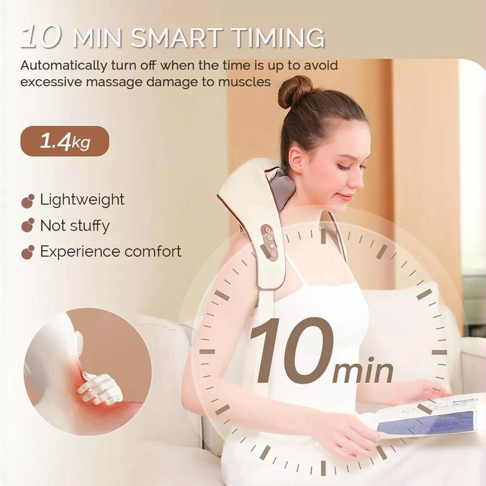 Shiatsu Neck & Shoulder Massager With Heat Electric - White