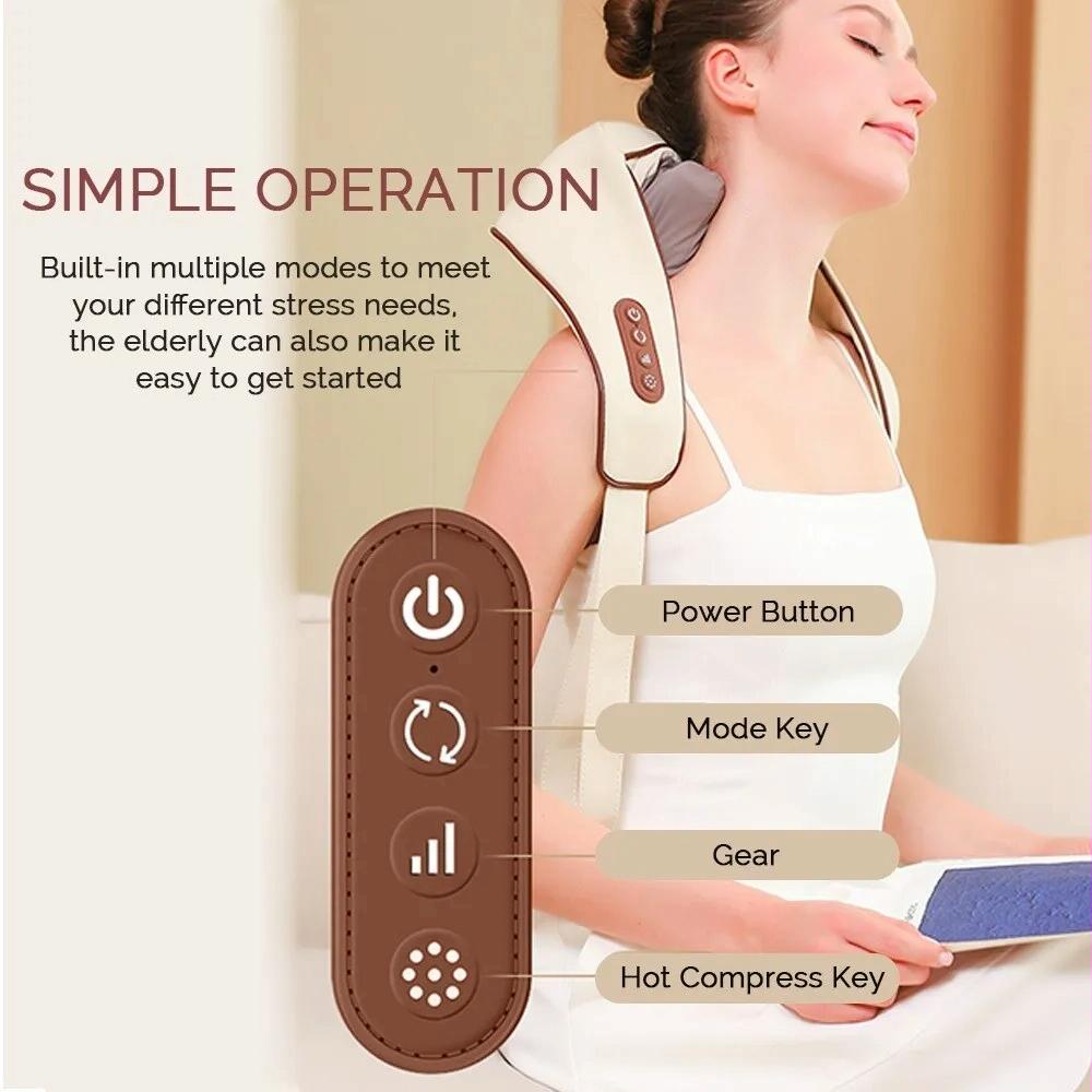 Shiatsu Neck & Shoulder Massager With Heat Electric - White
