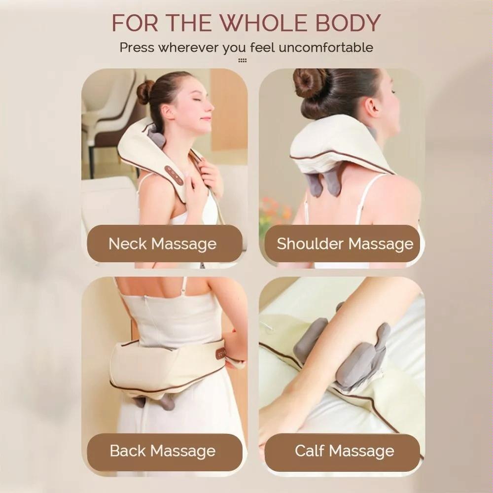 Shiatsu Neck & Shoulder Massager With Heat Electric - White